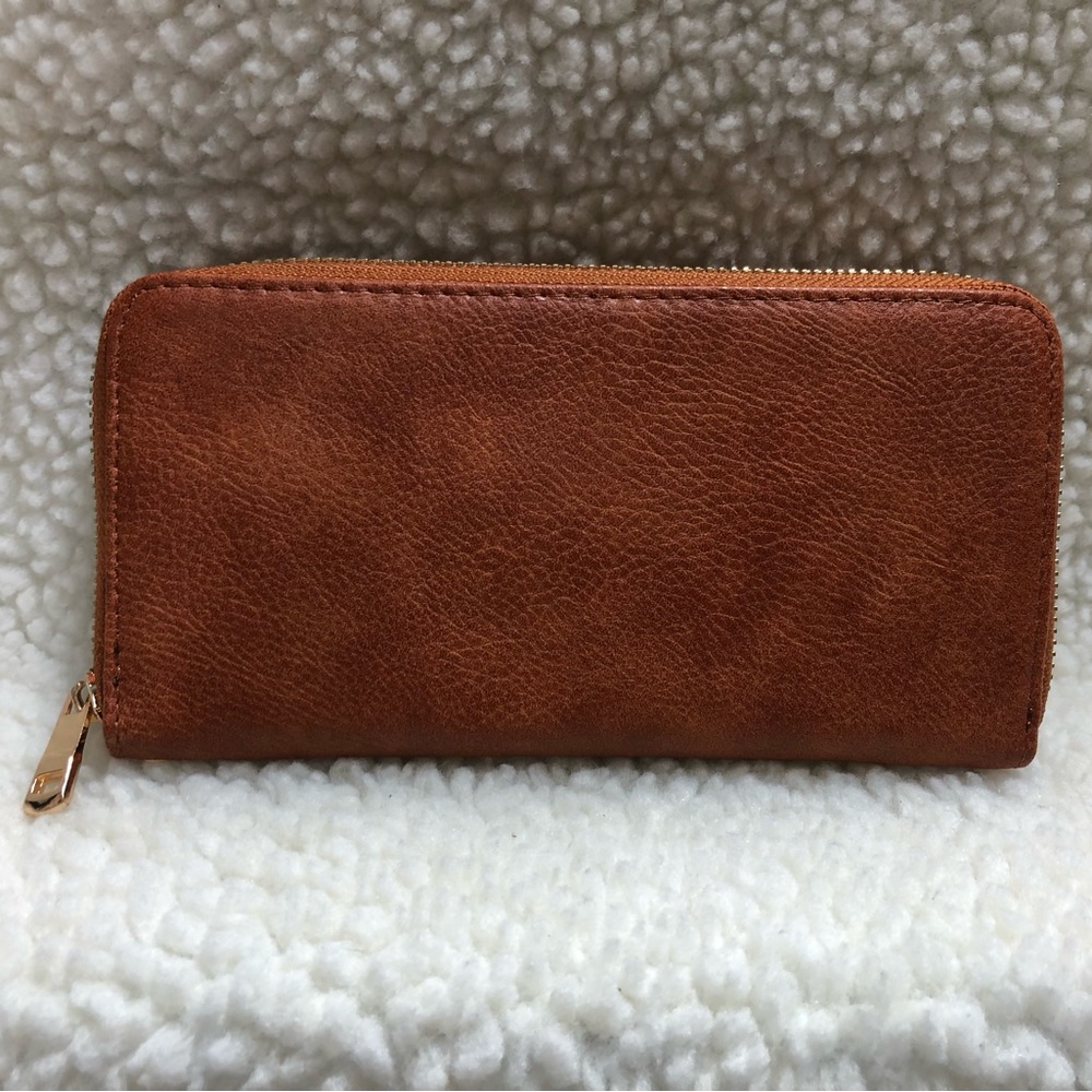 Faux Leather Zipper Wallet